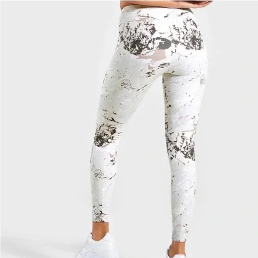 Gymshark Ori Marbled Print Athletic Leggings Women Size M - Picture 7 of 11